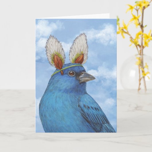 藍染めカード カード (黄色い花)