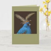 藍染めハットカード付きバンディング カード (黄色い花)