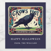 藍染めハロウィンブラッククロウワインラベル ワインラベル (シングルラベル)