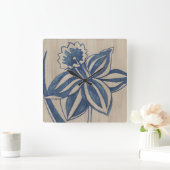 藍水仙 スクエア壁時計 (ホーム)