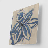 藍水仙 スクエア壁時計 (傾斜)