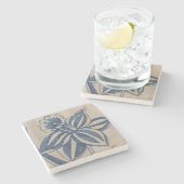 藍水仙 ストーンコースター (横)