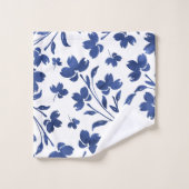 藍水色の花茎 バスタオルセット (ウォッシュタオル)