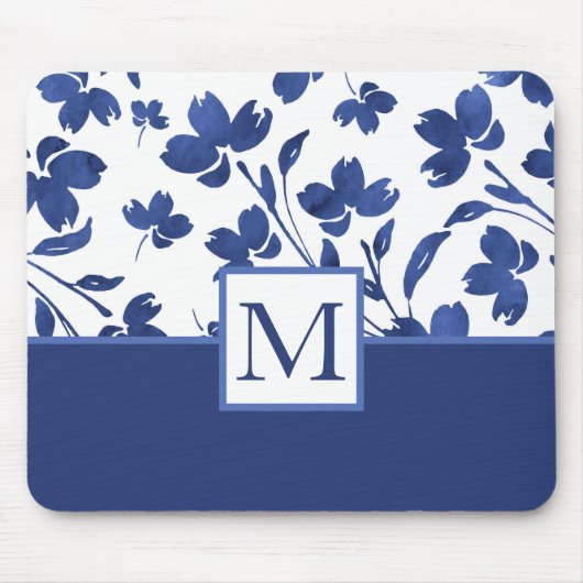 藍水色の花茎 マウスパッド (正面)