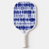 藍白ボホシック絞り絞り染カスタムめ ピックルボールラケット (正面)