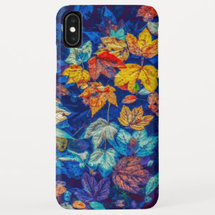 藍紅葉渦紋 iPhone XS MAXケース