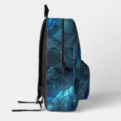 藍色とシアンの抽象芸術 プリントバックパック (左)