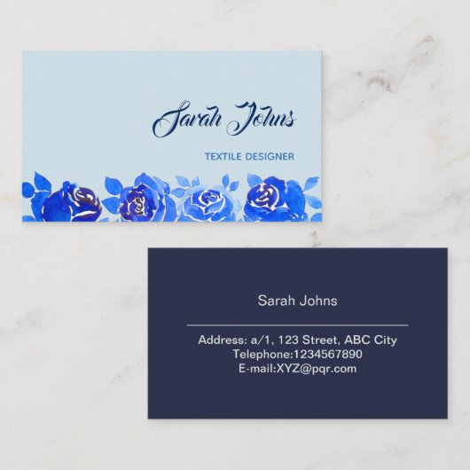 藍色のネオンは真夜中に上がりました 名刺 (正面/裏面)