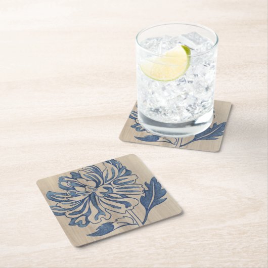 藍色のママ スクエアペーパーコースター (インサイチュ)