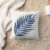 藍色のヤシの葉 クッション (ブランケット)