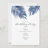 藍色のヤシの葉 招待状 (正面)