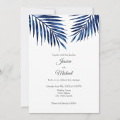 藍色のヤシの葉 招待状 (正面)
