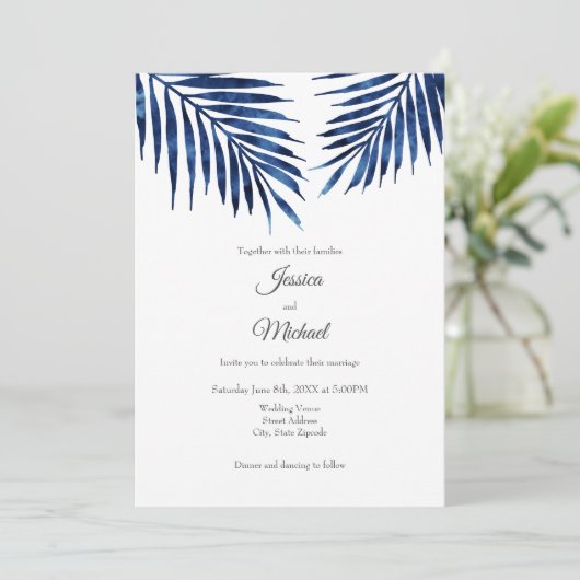 藍色のヤシの葉 招待状 (スタンド正面)