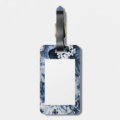 藍色のヴィンテージ植物の花のToile No.1 ラゲッジタグ (裏面縦)