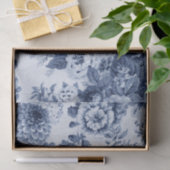 藍色のヴィンテージ花のToile No.3B 薄葉紙 (ギフト)