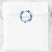 藍色の水色の抽象芸術ラベル ラウンドシール (バッグ)