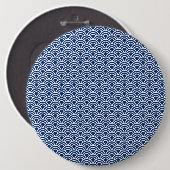 藍色の波小紋 缶バッジ (正面&裏面)