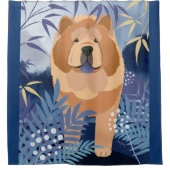 藍色の滑らかなチャウシャワーカーテン シャワーカーテン (正面)