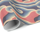 藍色の珊瑚の日本人の波 ラッピングペーパー (ロールコーナー)