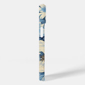 藍色の白いバラの背景 Case-Mate iPhoneケース (裏面 / 右)