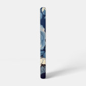 藍色の白いバラの背景 SAMSUNG GALAXYケース (左側面)