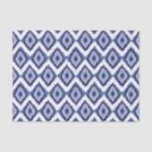 藍色の種族のイカットのダイヤモンドの白シェブロン 薄葉紙 (正面)