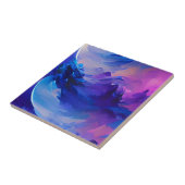 藍色の紫色の山々と雲 タイル (側面)