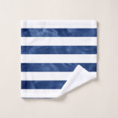 藍色の色のストライプ バスタオルセット (ウォッシュタオル)