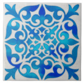 藍色の装飾陶磁器タイル タイル (正面)