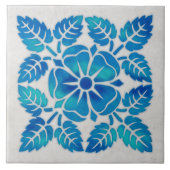 藍色の装飾陶磁器タイル タイル (正面)