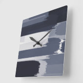 藍色の青い筆跡 スクエア壁時計 (傾斜)