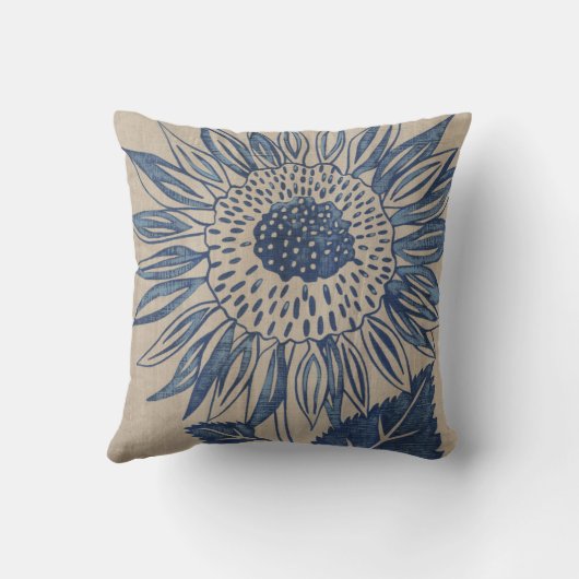 藍色ひまわり クッション (裏面)