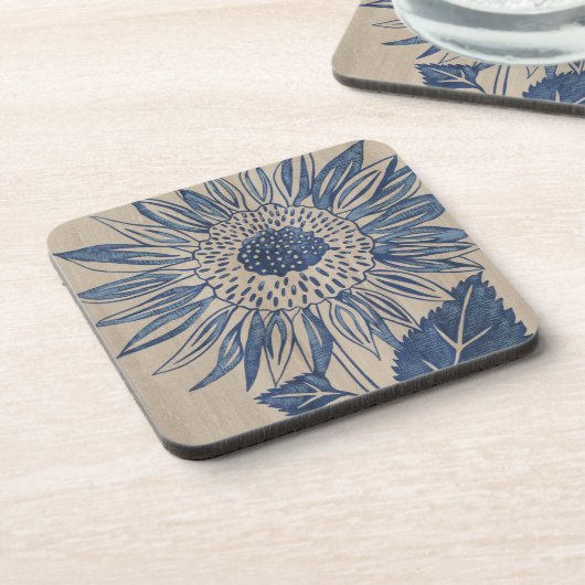 藍色ひまわり コースター (左側)
