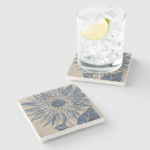 藍色ひまわり ストーンコースター (横)