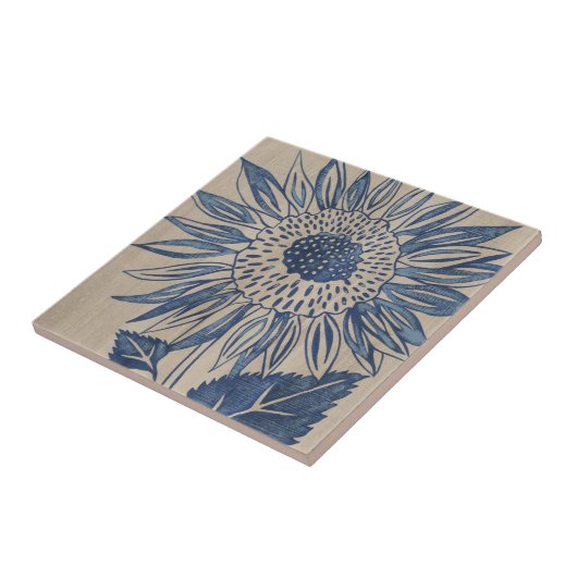 藍色ひまわり タイル (側面)