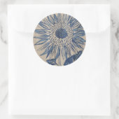 藍色ひまわり ラウンドシール (バッグ)