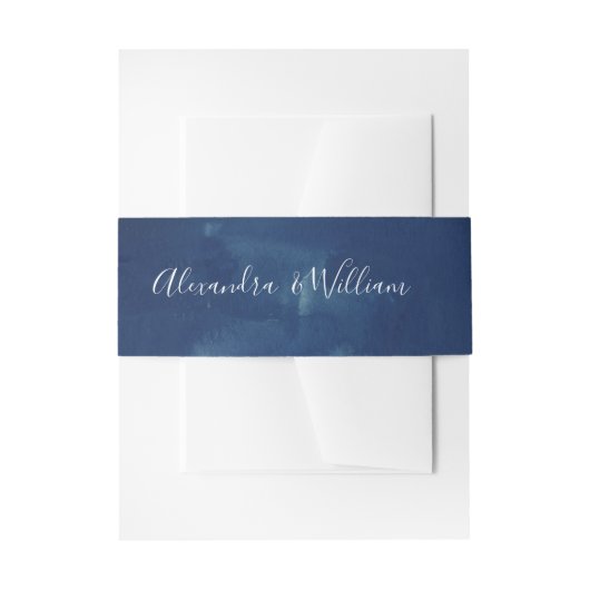 藍色ダークウォーター色 招待状ベリーバンド (正面例)