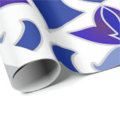 藍色ポルトガルのアズレジョスブルーとホワイトタイル ラッピングペーパー (ロールコーナー)