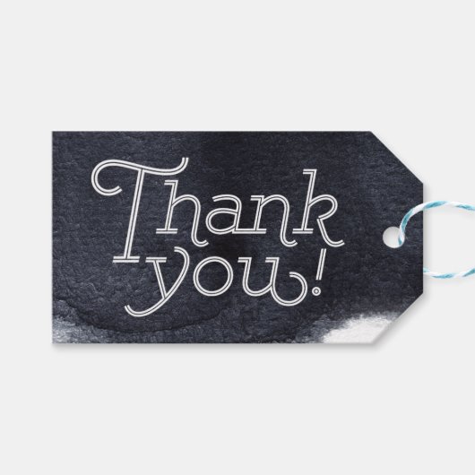 藍色モダンのシンプル結婚感謝してい君 ギフトタグ (正面(横))