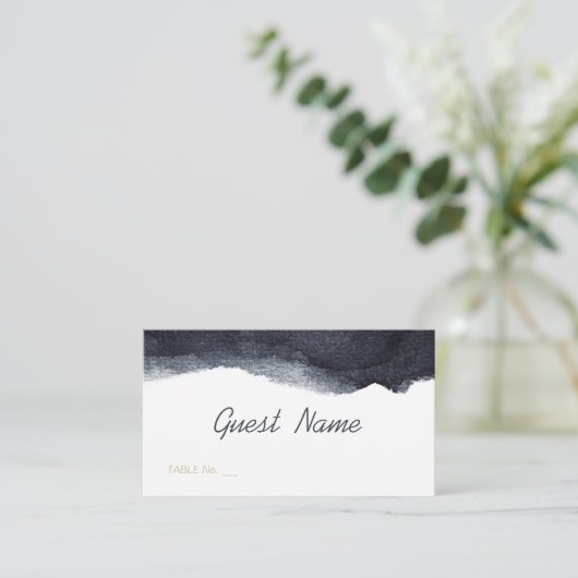 藍色モダンシンプル結婚座席表 プレイスカード (スタンド正面)