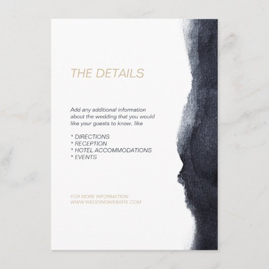 藍色モダンシンプル結婚方向 エンクロージャーカード (正面)