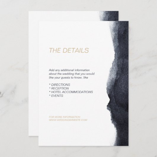 藍色モダンシンプル結婚方向 エンクロージャーカード (正面/裏面)