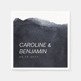 藍色モダンシンプル結婚色 スタンダードカクテルナプキン