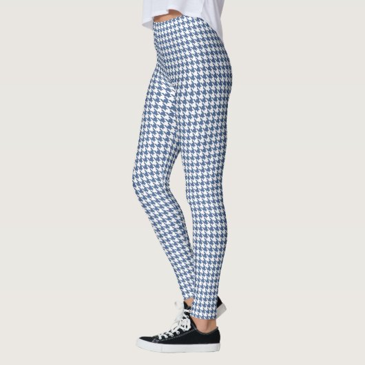 藍色White Pied De Poule Houndstooth レギンス (左)
