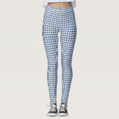 藍色White Pied De Poule Houndstooth レギンス (正面)
