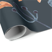 藍花の水色シームレスフローラルパターン ラッピングペーパー (ロールコーナー)