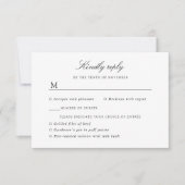 藍花結婚の反応と食事の選択 出欠カード (正面)