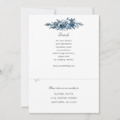 藍花結婚式招待状w rsvp添付 招待状 (裏面)