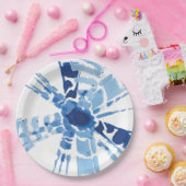 藍青しぼり日が差すことの水色 ペーパープレート (パーティー)