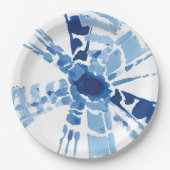 藍青しぼり日が差すことの水色 ペーパープレート (正面)